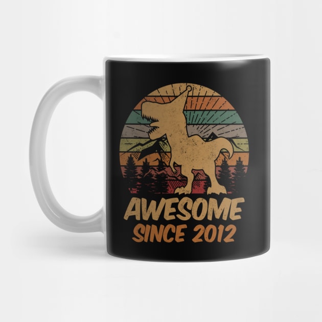 Kids Dinosaur Awesome Since 2012 7 Year Old Gift 7th Bday by rhondamoller87